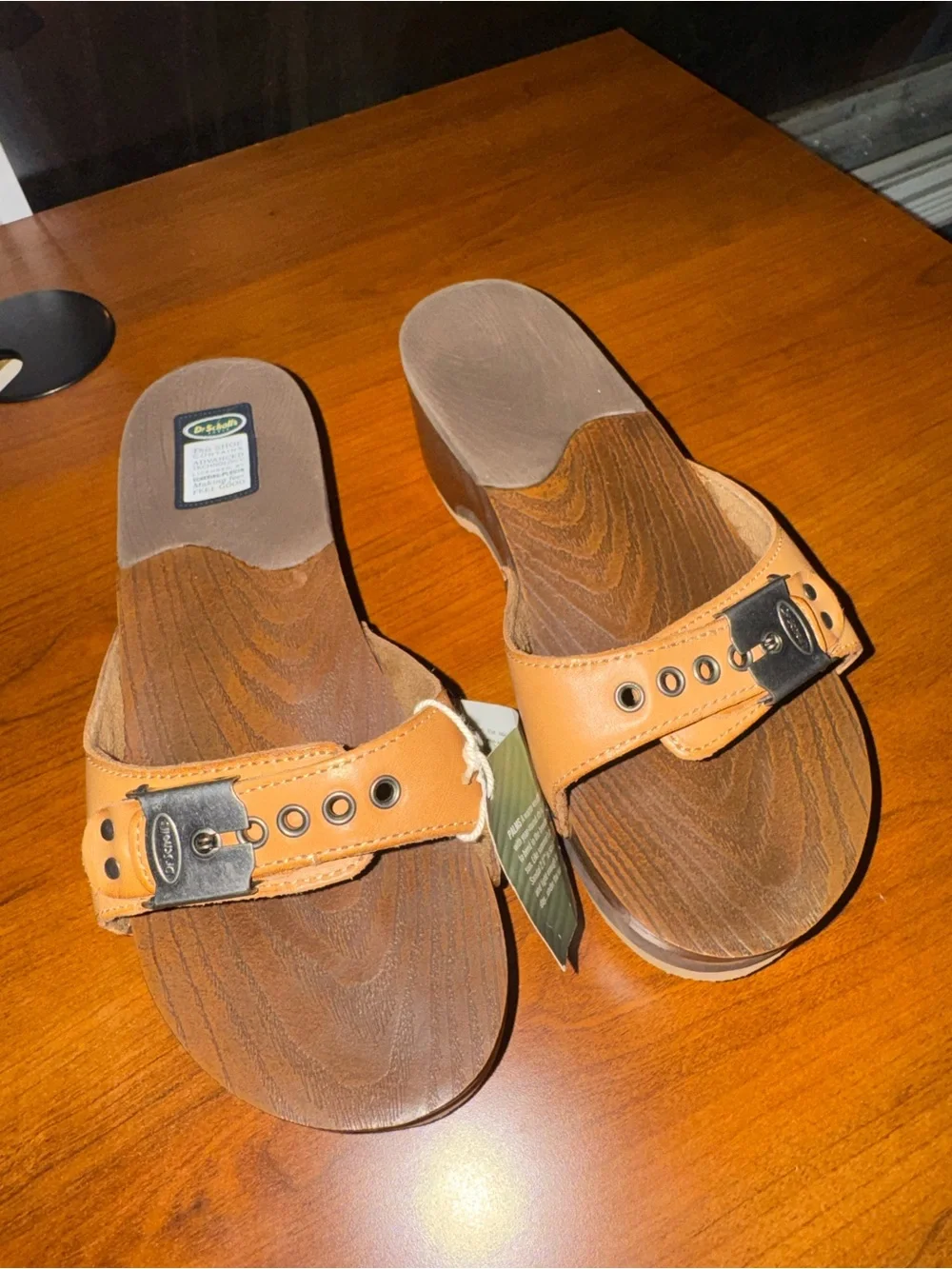 Dr. Scholl's Tan Leather Studded Wedge Sandals for Men